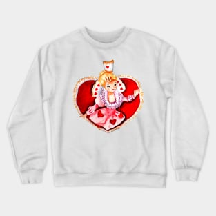 Playin with the queen of hearts Crewneck Sweatshirt